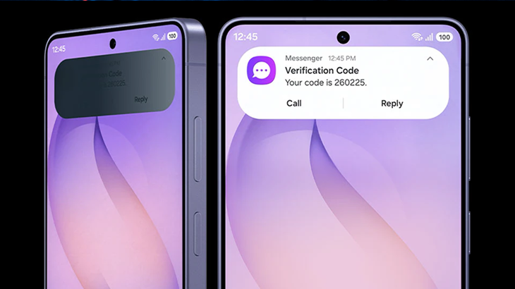 Dwa smartfony z widocznym ekranem na czarnym tle.