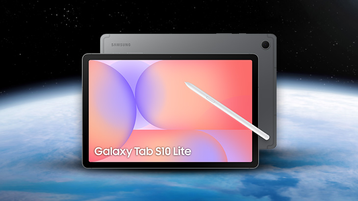 Tablet samsung galaxy na tle ziemi.