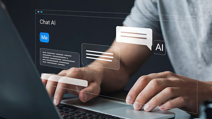 Osoba pracuje na laptopie biurowym