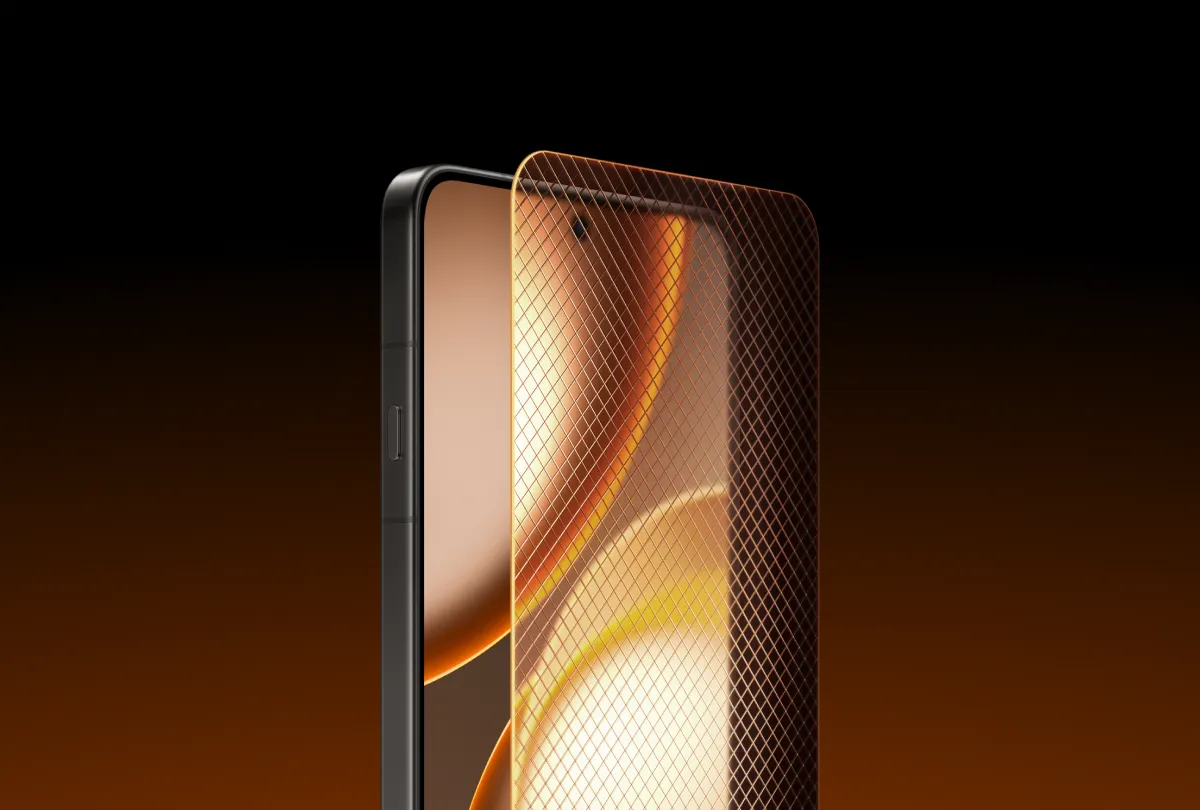 Smartfon OPPO Find X9 Ultra z wizualizacją wzmocnionego ekranu za pomocą mocniejszego szkła. 