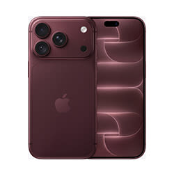 iPhone 18 Pro burgundowe z obu stron na białym tle.