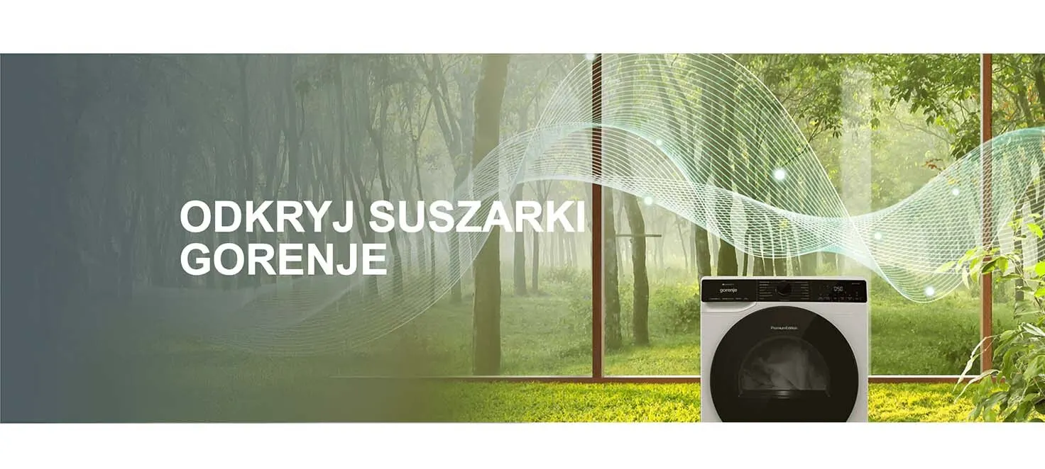 Odkryj suszarki Gorenje - pralka na tle lasu