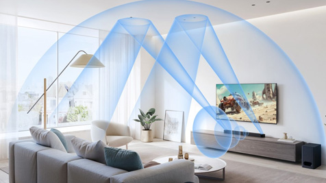 Fale dźwiękowe rozbijające się po pokoju