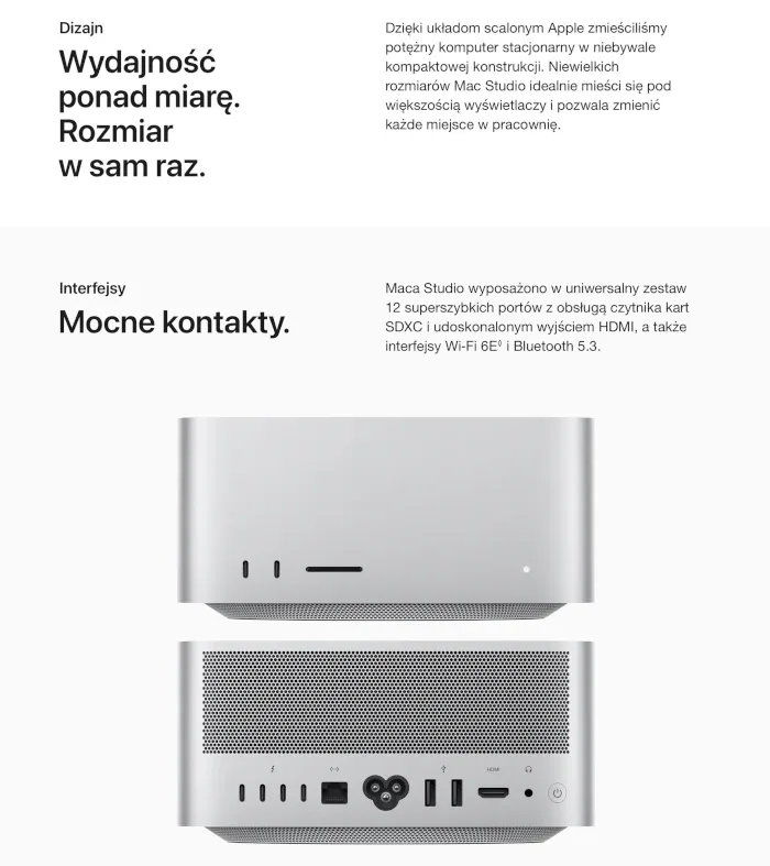 Komputer APPLE Mac Studio M2 Max/32GB/512GB SSD/macOS MQH73ZE/A