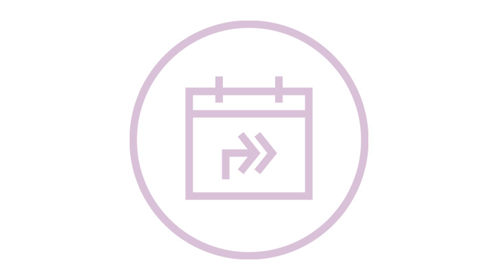 Ikonka kalendarza ze strzałką kierującą w prawo