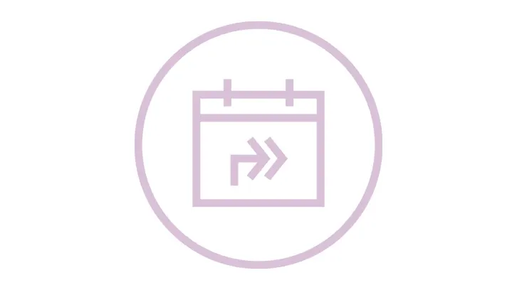 Ikonka kalendarza ze strzałką kierującą w prawo