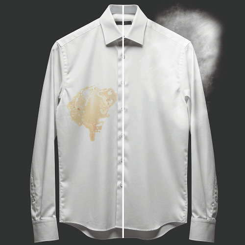 Biała koszula z plamami