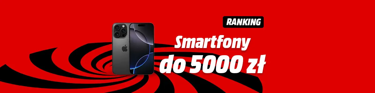 Najlepszy smartfon do 5000 zł z rankingu na czerwonym tle