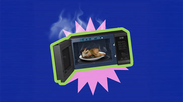 Mikrofalówka Samsung na granatowym tle