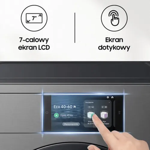 Dłoń włączająca program na pralce