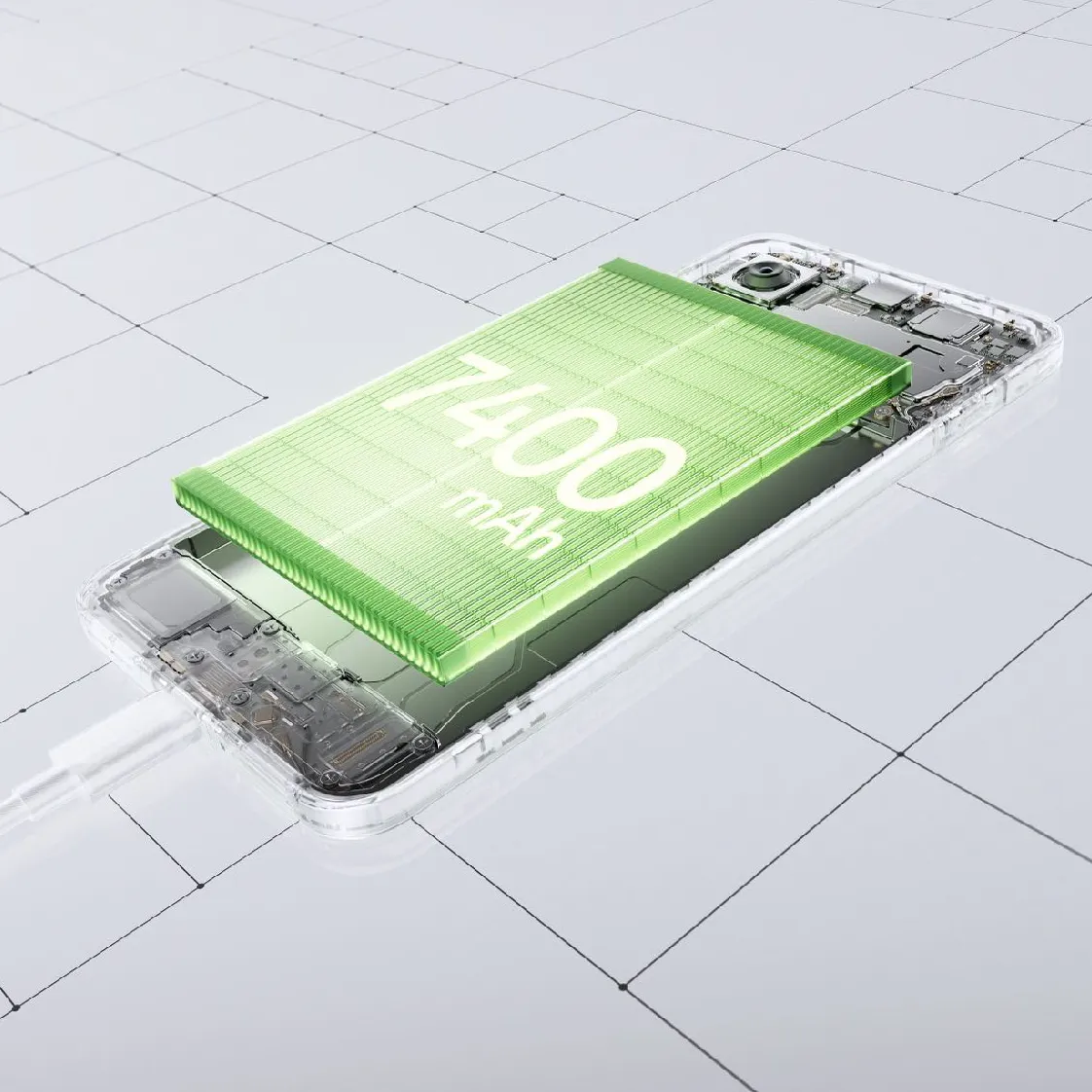 bateria w smarfonie o pojemnościu 7400 mAh