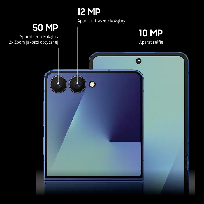 Aparat szerokokątny 2x Zoom jakości optycznej 50MP, Aparat ultraszerokokątny 12 MP, Aparat selfie 10MP