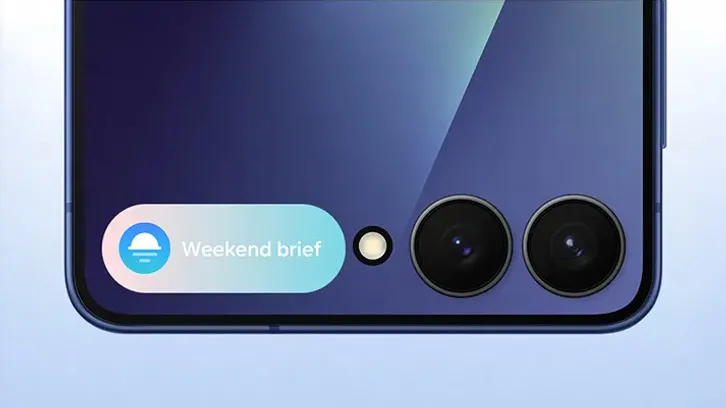 Prezentacja działania powiadomień na pasku Now Bar