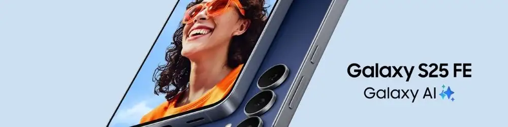 Nowy Samsung Galaxy S25 FE – widok od frontu i plecków.