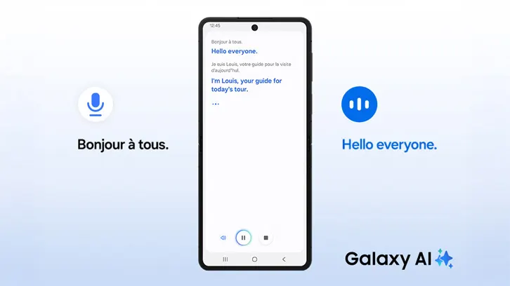 Prezentacja działania funkcji tłumaczenia z Galaxy AI
