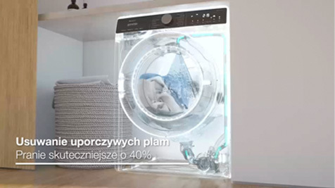 Efektywne usuwanie plam - przezroczyta pralka w zabudowie