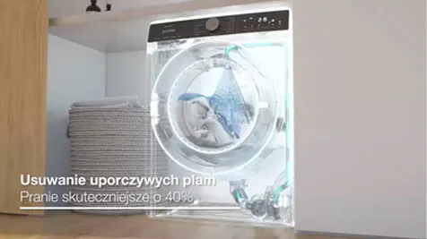 Efektywne usuwanie plam - przezroczyta pralka w zabudowie