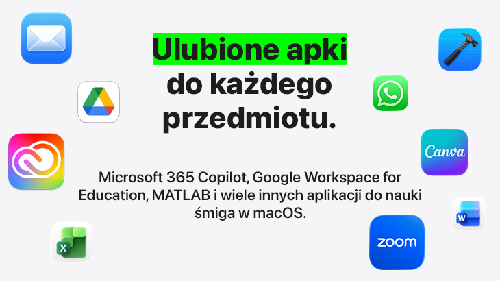 Ulubione apki do każdego przedmiotu. Microsoft 365 Copilot, Google Workspace for education, MATLAB i wiele innych aplikacji do nauki śmiga w macOS.