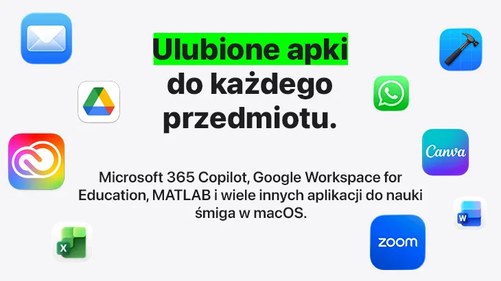 Ulubione apki do każdego przedmiotu. Microsoft 365 Copilot, Google Workspace for education, MATLAB i wiele innych aplikacji do nauki śmiga w macOS.