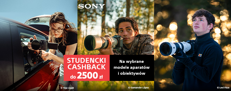 Studencki Cashback do 2500zł na wybrane modele aparatów i obiektywów - Poniżej trzech fotografów w różnych warunkach atmosferycznych