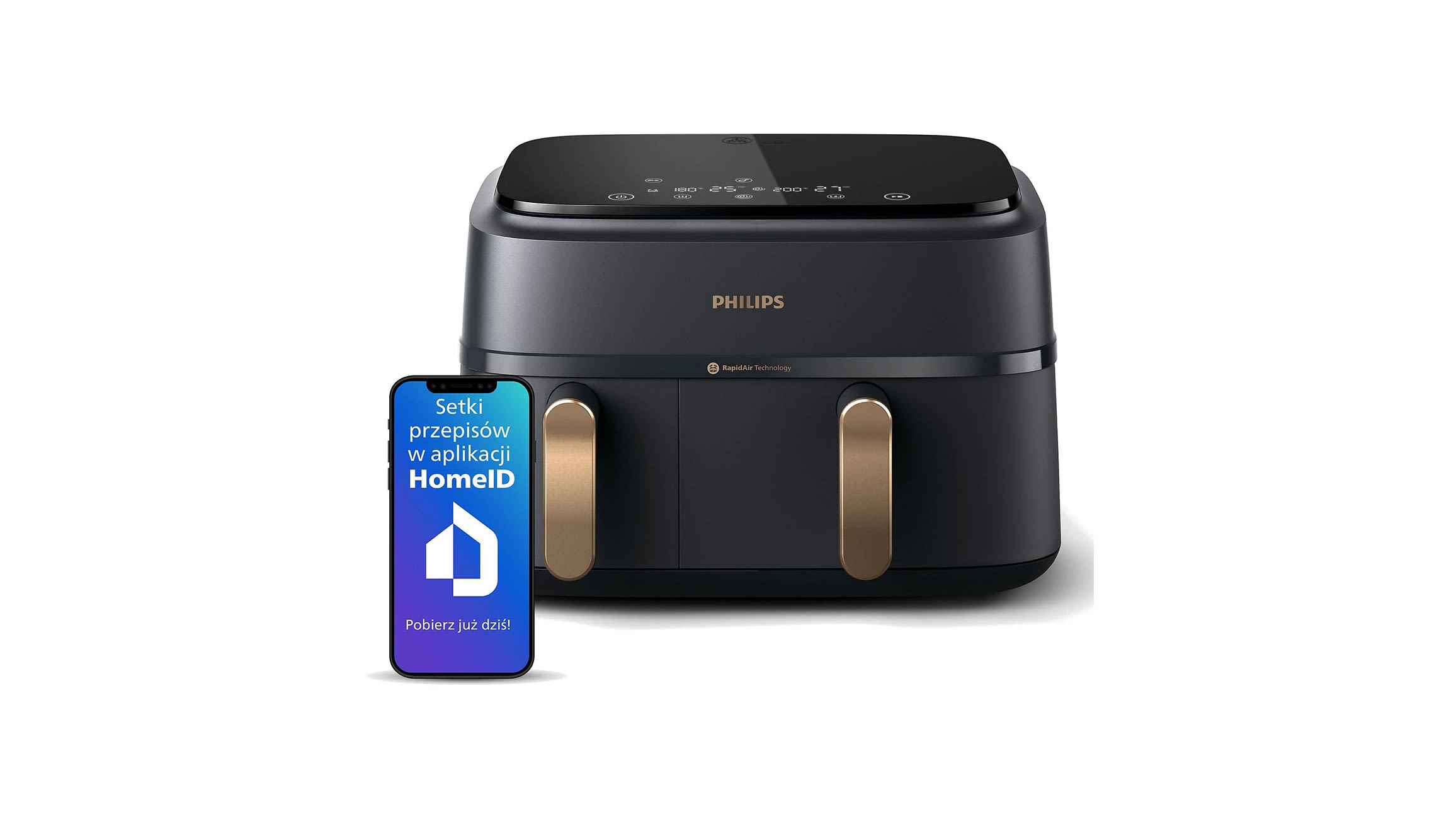 Frytkownica beztłuszczowa dwukomorowa Airfryer Philips