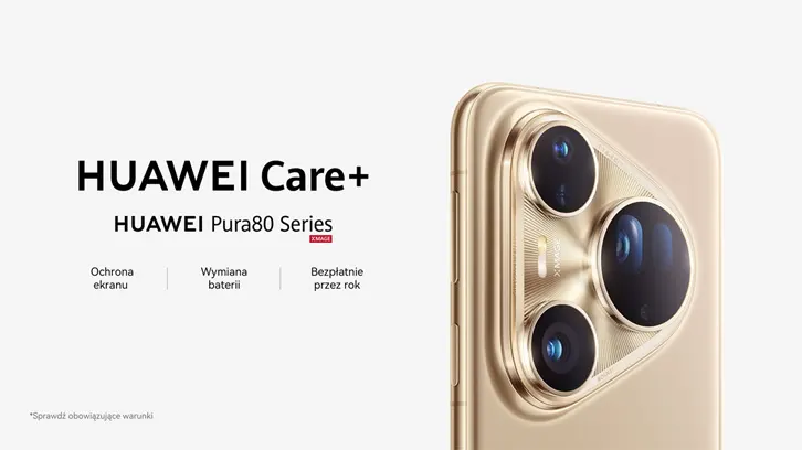 Huawei Care+ - Zbliżenie na telefon Huawei Pura80