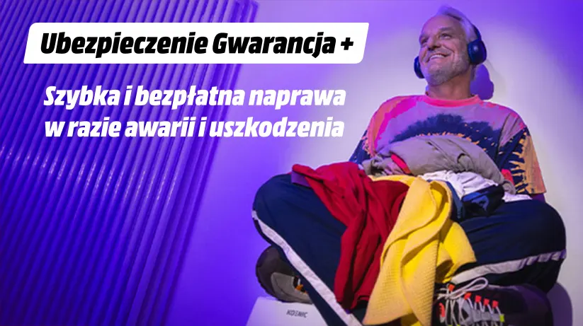 Tekst: Uberzpieczenie Gwarancja +: Szybka i bezpłątna naprawa w razie awarii i uszkodzenia.