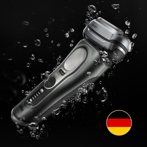 Golarka otoczona bąbelkami