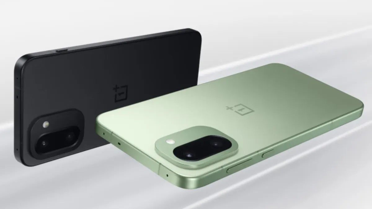Dwa zdjęcia produktowe OnePlus 15R w kolorach zielonym i czarnym