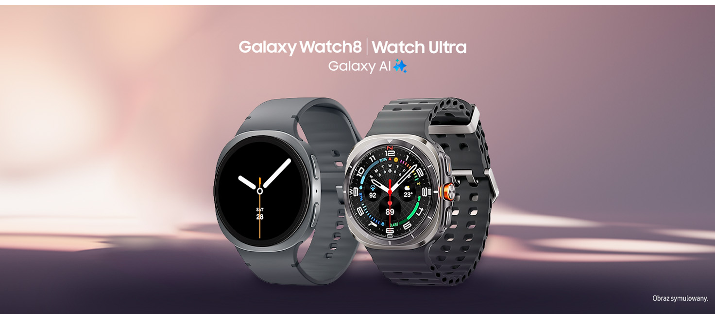 Zegarki Galaxy Watch8 i Watch Ultra prezentowane obok siebie 