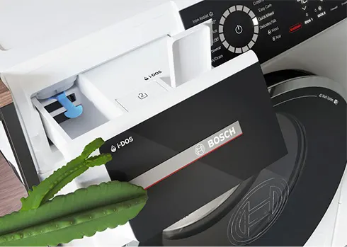 Z i-DOS każda kropla się liczy. pralka z wysuniętą szufladą na detergenty