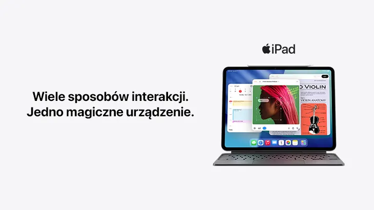 iPad. Wiele sposobów interakcji. Jedno magiczne urządzenie. iPad z dopinaną klawiaturą.
