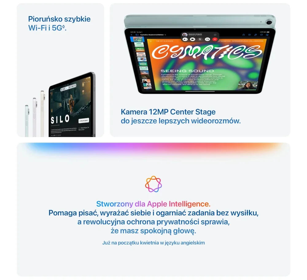 Apple iPad Air 11インチ （M3）128GB Wi-Fi Tablet Apple iPad Air 11 M3 128GB Wi-Fi + Cellular Niebieski
