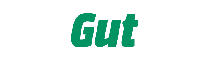 Das Wort "Gut" ist in grüner Schrift auf einem weißen Hintergrund zu sehen.
