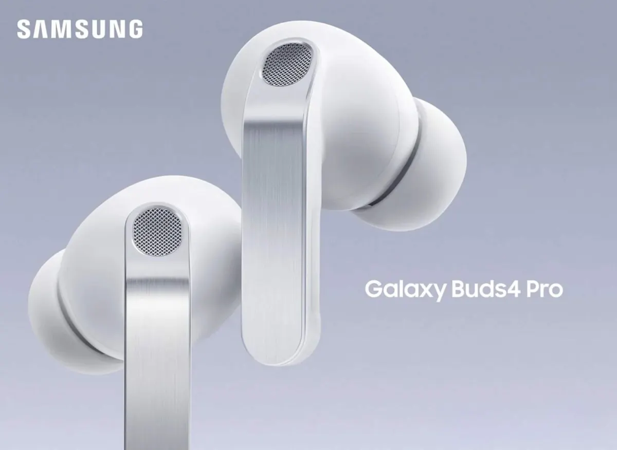 Samsung Galaxy Buds4 Pro in primo piano.