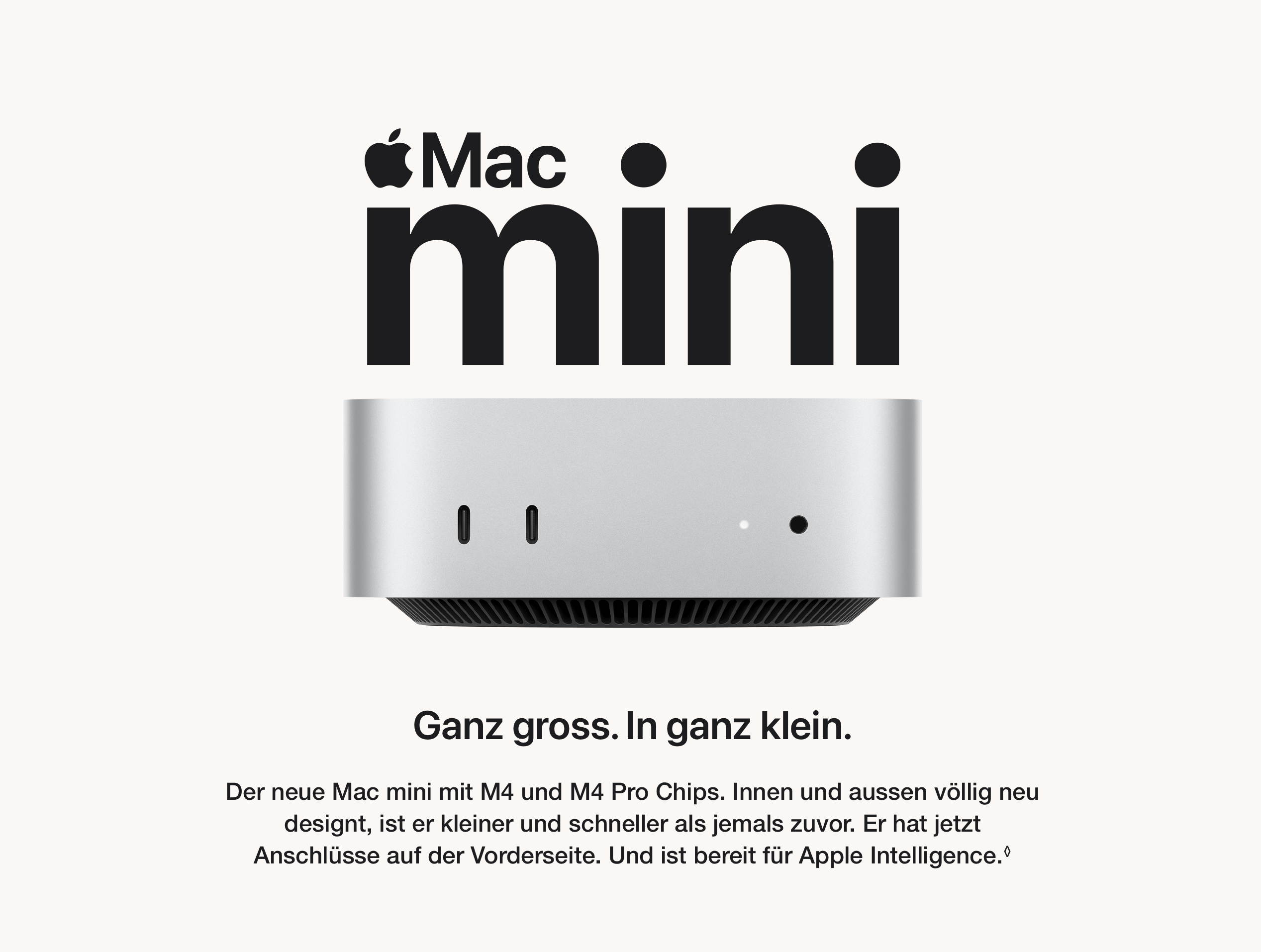 APPLE Mac mini (2024) M4, Mini PC mit Apple M-Series M4 Prozessor