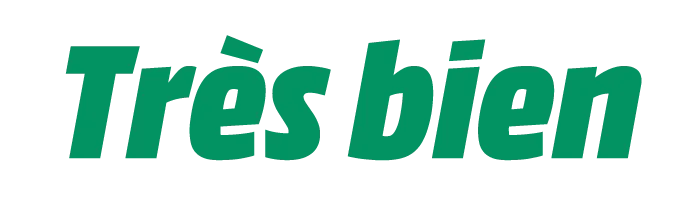 Texte vert « Très bon » sur fond blanc.