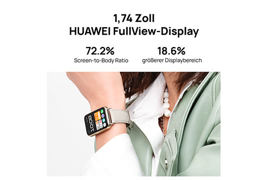 Mit ihrem perfekt eingerahmten 1,74 Zoll AMOLED-Display und ultraschmalen Rändern liefert dir die HUAWEI WATCH FIT 2 alles, was du brauchst, an deinem Handgelenk. Von Workouts bis hin zu Anrufen – alles steht auf intuitive Weise für dich bereit.