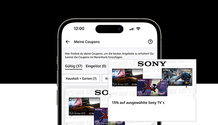Auf einem Smartphone werden Rabatt-Coupons in der Saturn App angezeigt.