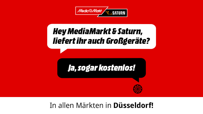 Der MediaMarkt Düsseldorf liefert dir Großgeräte kostenlos nach Hause – aber nur bis zum 31.08.