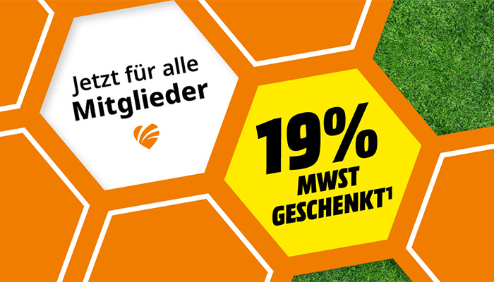Spare als mySaturn-Kunde 19% Mehrwertsteuer – nur bis zum 8. Juni. 