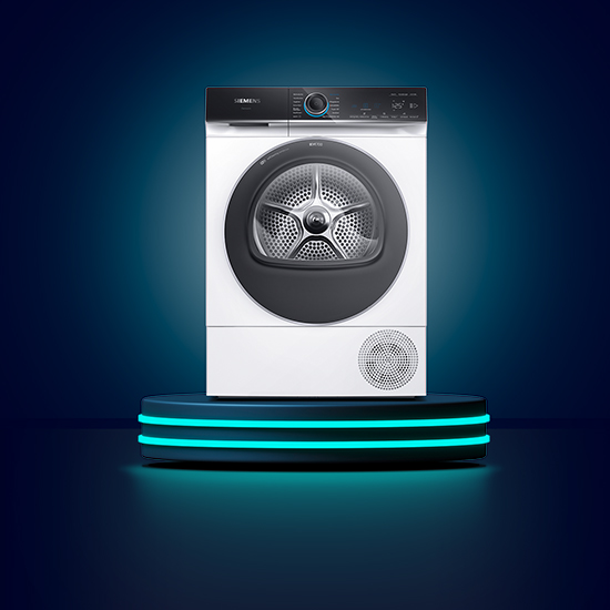 Siemens Trockner steht auf einem Podest