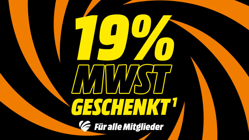 19% MwSt. geschenkt¹ für mySaturn-Kunden. Erfüllt euch jetzt eure Technik-Wünsche. Noch kein Mitglied? Jetzt registrieren und direkt mitsparen!
