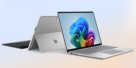 Surface Pro und Surface Laptop sind abgebildet