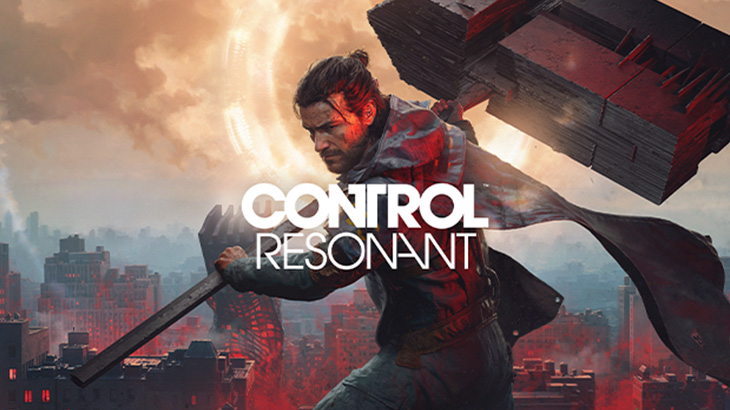 Werbegrafik für „Control Resonant“ mit Dylan Faden, der einen Hammer hält