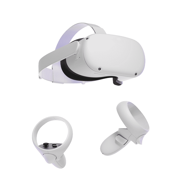 Die Meta Quest 2, 256 GB, VR Brille von der Seite