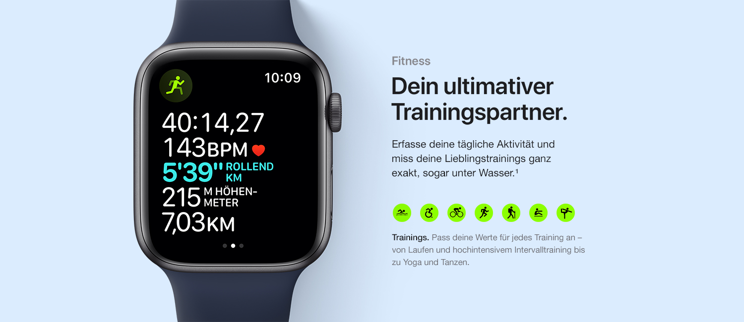 APPLE Watch SE 40mm Smartwatch Fluorelastomer , 130 - 200 mm