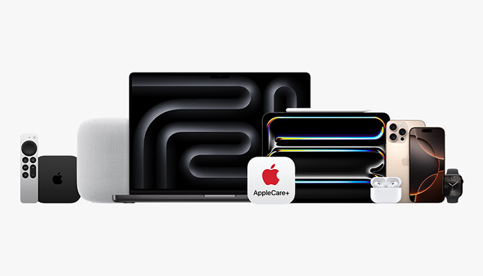 Eine Range von verschiedenen Apple Produkten wird gezeigt