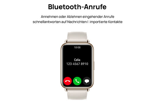 Die HUAWEI WATCH FIT 2 ist nicht einfach nur eine Smartwatch. funktionen für Bluetooth-Anrufe, schnellantworten auf Nachrichten und importierte Kontakte wird sie zu deiner ultimativen Kommunikationszentrale! 