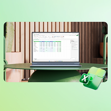 Laptop mit Excel-Icon